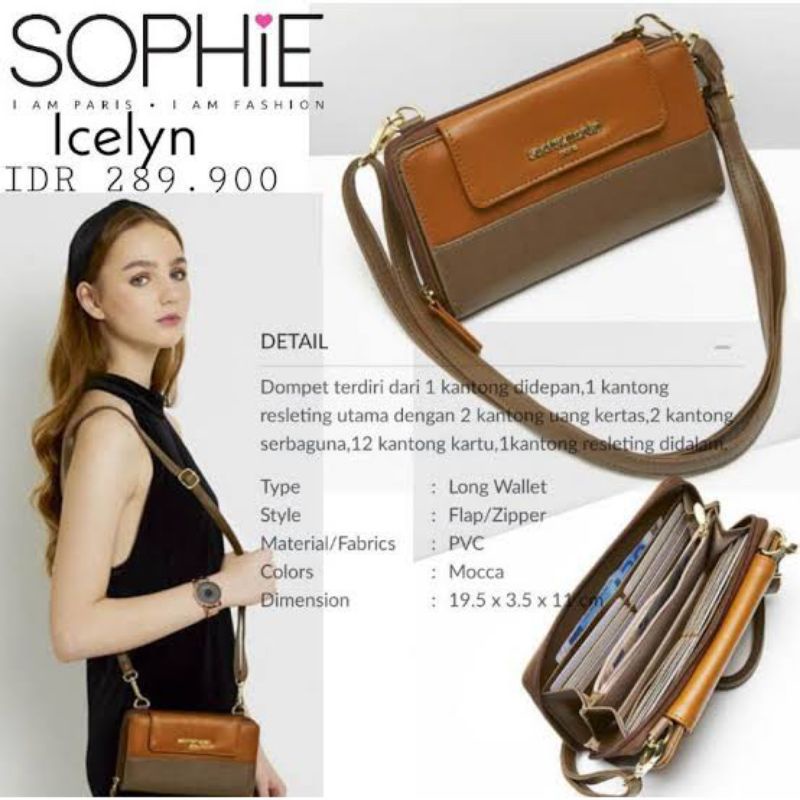 DOMPET ICELYN SOPHIE MARTIN DOMPET TALI PANJANG WANITA SOPHIE MARTIN PARIS DOMPET SHOPIE TERBARU