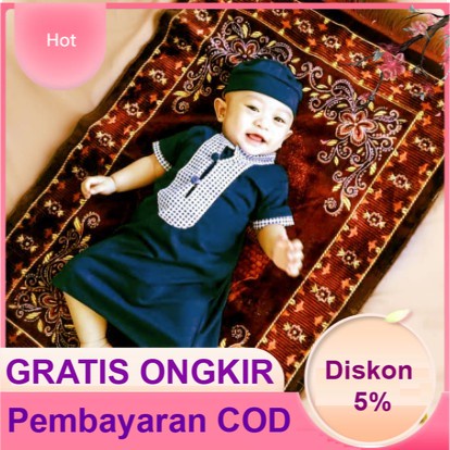 Baju Bayi Laki-Laki Baju Muslim Gamis Koko Jubah Bayi Usia 0 1 2 3 4 5 6 7 8 9 Bulan