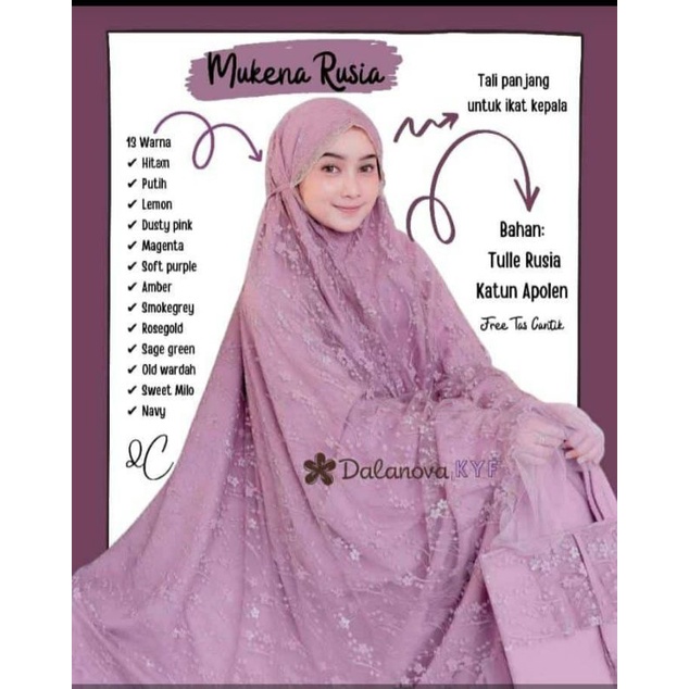 Mukena Rusia Dalanova New Mahar Pernikahan Mukenah Jumbo Tile Mewah