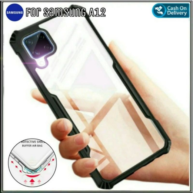 SAMSUNG GALAXY A12 SOFT CASE SILICON RUGGED CLEAR HARD SOFT CASE CESING HP SAMSUNG A12 BEST QUALITY