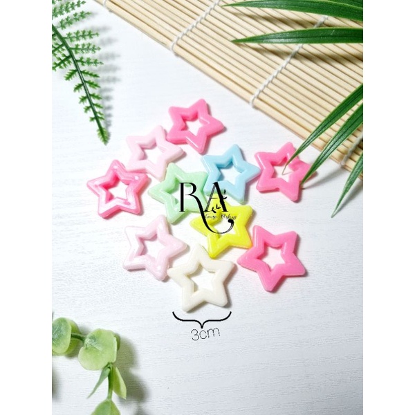 (20gr) Manik bintang - Mote susu - Manik Mote Susu - Manik Mote Akrilik - Bahan Craft Akrilik