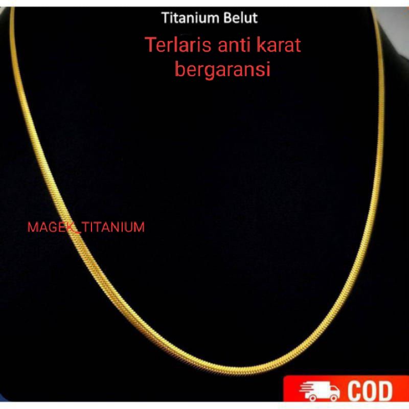 KALUNG TITANIUM STAINLEES TELL PRIA DAN WANITA MODEL GEPENG ANTI KARAT TIDAK LUNTUR SELAMA NYA BAJA