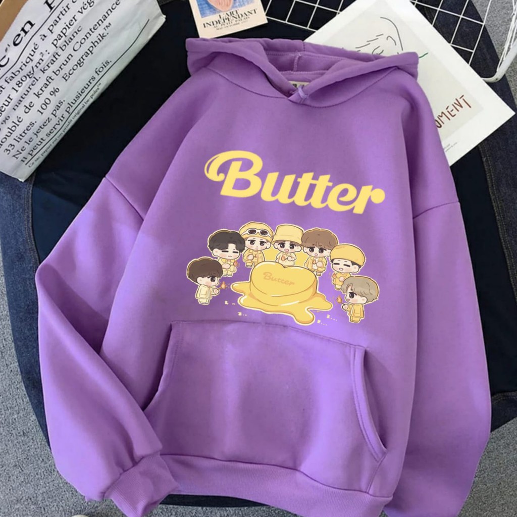 Hoodie KPop BTS Butter Murah Tebal Sweater Butter M XXL Wanita Dewasa Oversize Jaket Hodie Butter Anak Perempuan Jimin Taehyung