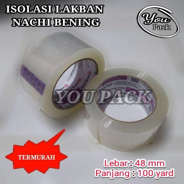 

NACHI BENING TRANSPARAN ASLI ISOLASI LAKBAN 48 MM 2" 100 YARD
