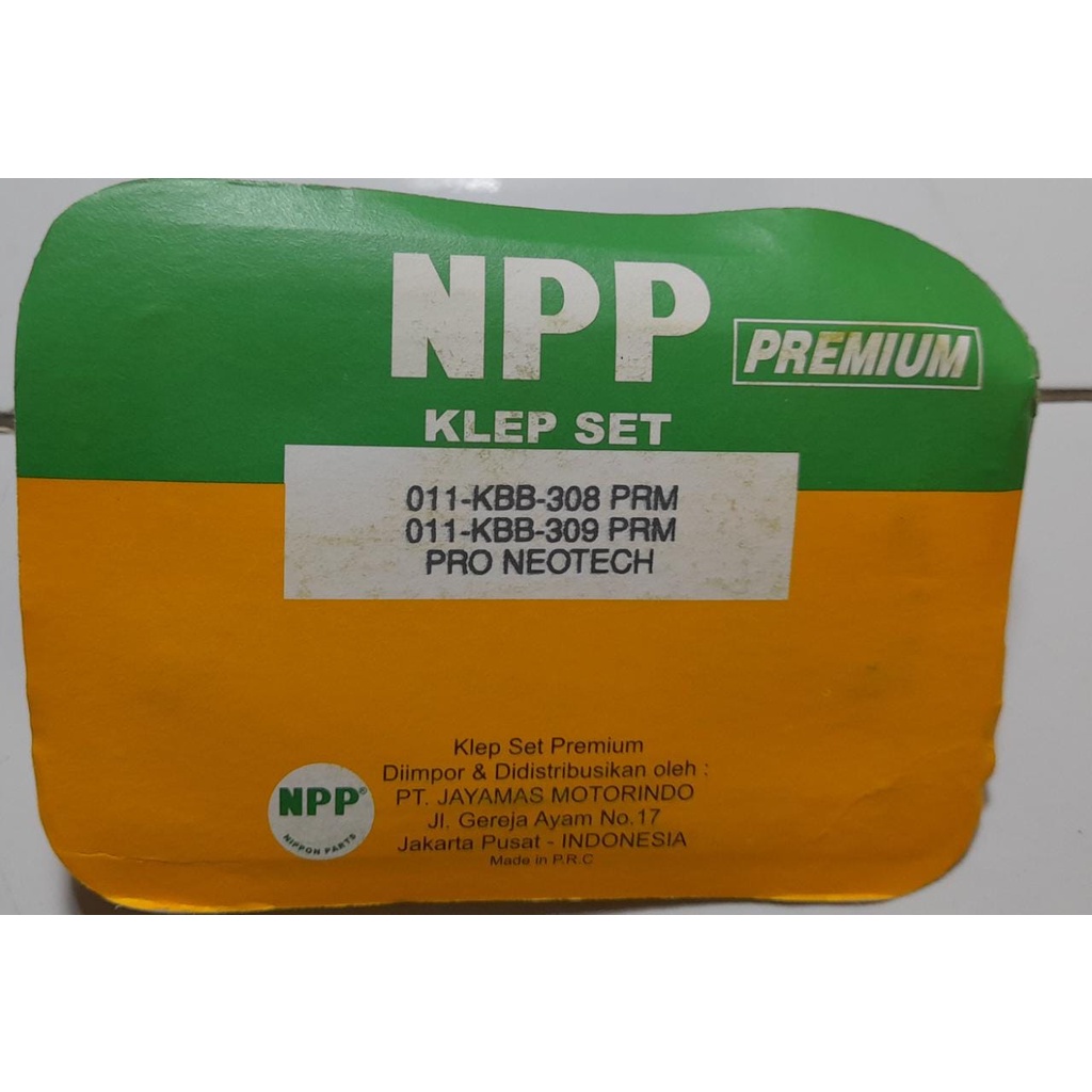 Klep Set Npp Gl Pro Neo Tech Tiger 011 KBB 308 / 011 KBB 309 / 011 KCN 310 / 011 KCN 309