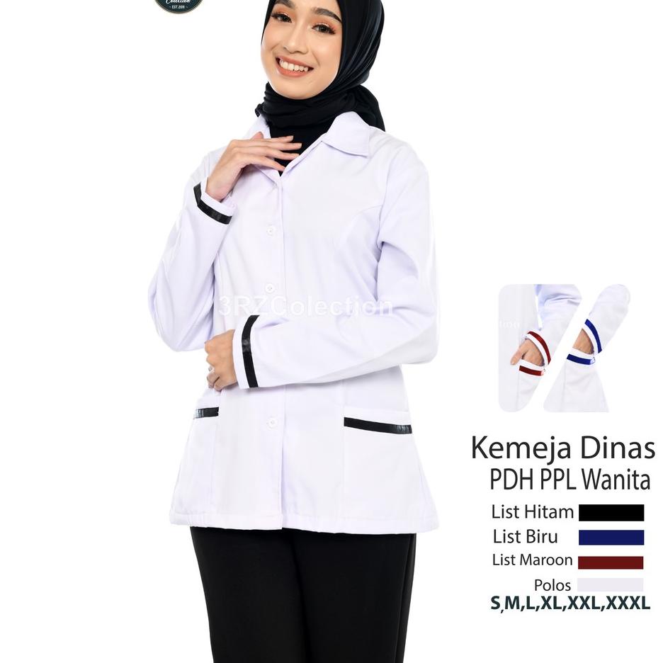 [MJ1249] Baju Dinas Putih Wanita PDH Putih PNS Cewek Kemeja Kemeja Putih PNS Wanita Baju Putih PNS W