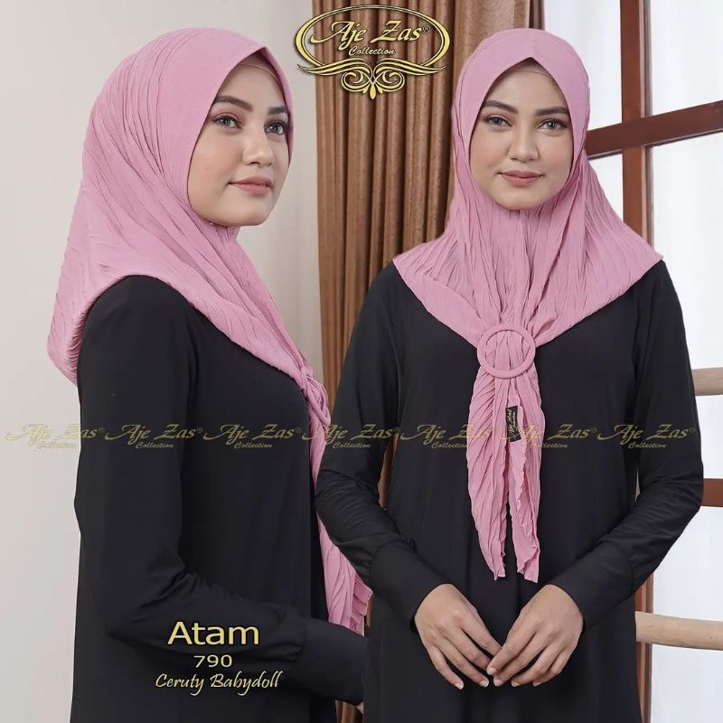 original atam hijab bergo plisket  hoodie ajezas