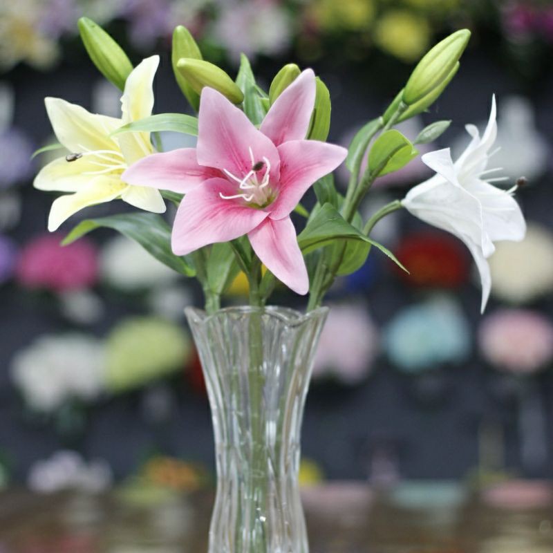 AF01 Bunga Lily Artificial Cantik Dekorasi Rumah Ruang Buket Wedding