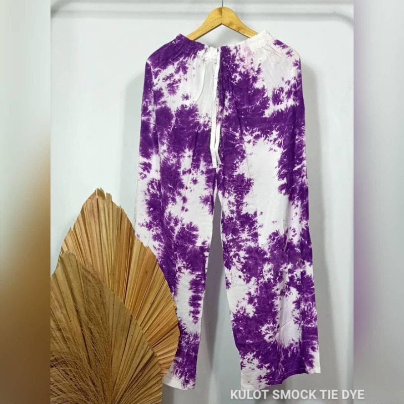 Celana Kulot Smoke Tie Dye Bahan PE Rayon