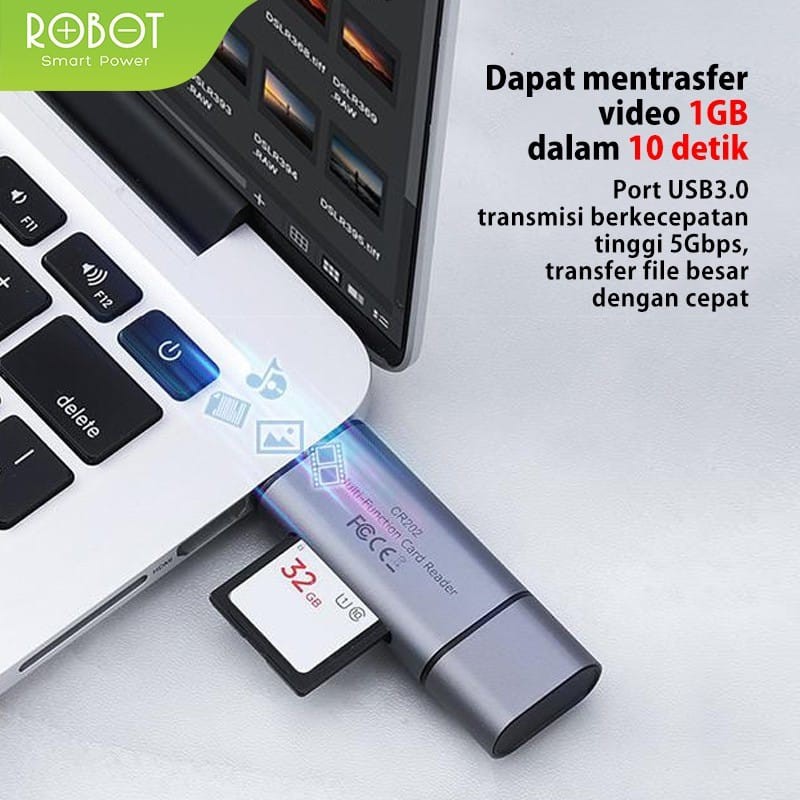 B_    Robot CR202 2in1 OTG USB 3.0 USB-C Micro SD Card Reader