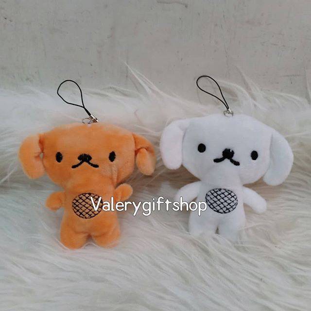 Gantungan Handphone Hp Boneka Doggy Dog Anjing Coklat / Putih