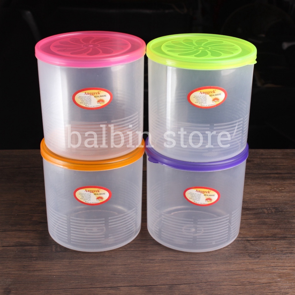 toples anggrek 1,5kg / toples bulat 1500 ml. toples bening tutup warna / toples permen / toples kue / toples nastar / toples serba guna