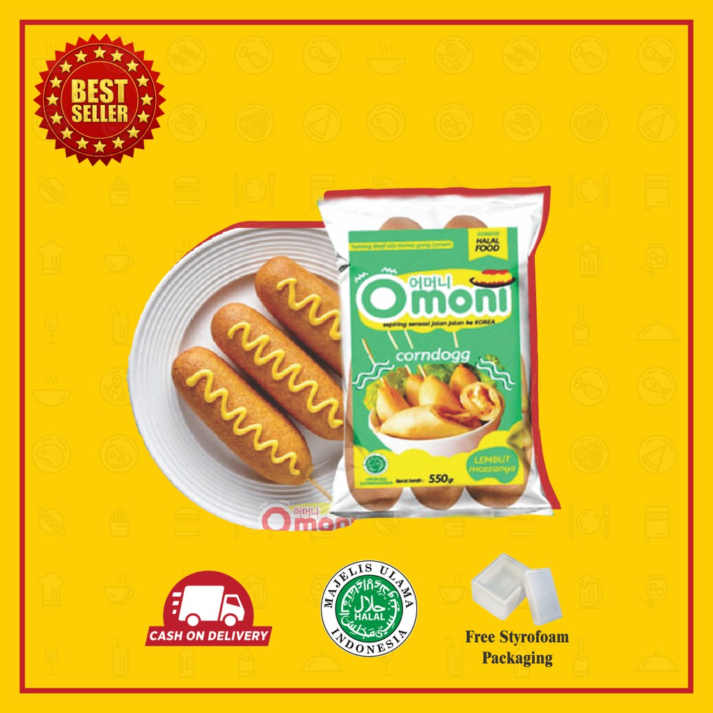 Omoni Corndog Korean Halal Food Makanan Korea Frozen | BISA COD