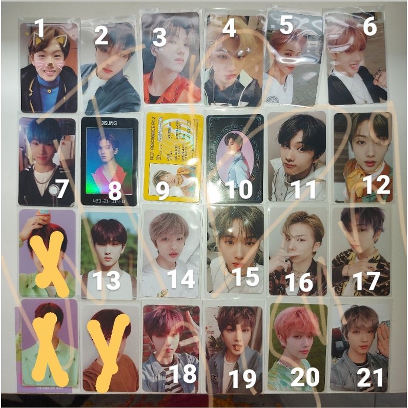 PHOTOCARD JISUNG NCT RELOAD,WGU,BOOM,RRCONANCE,HOTSAUCE