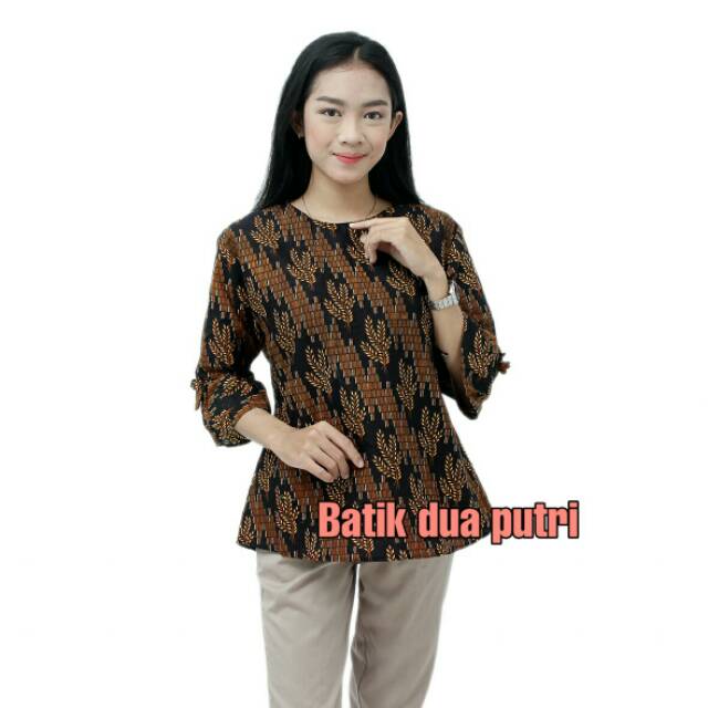 Batik Wanita Blouse Batik Wanita Atasan Jumbo S-M-L-XL-XXL-3L-4L-5L