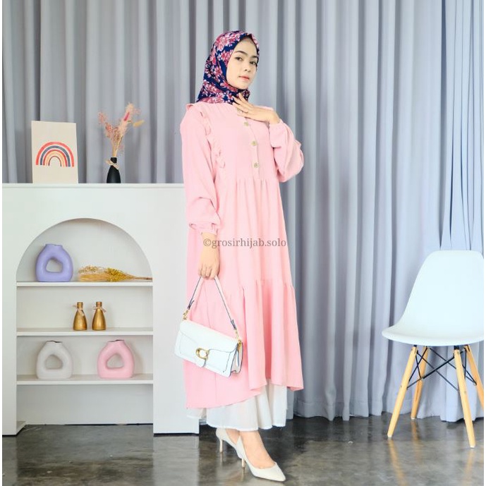 (MGA) GAMIS MIDI DYGTA RUFFLE BUSUI DRESS REMAJA WANITA AIRFLOW