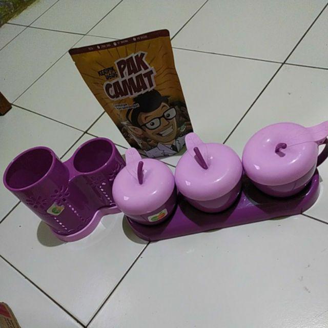 Tempat Bumbu Apel Golden Sunkist Tga 1077 1 Set 3 Pcs + Tatakan