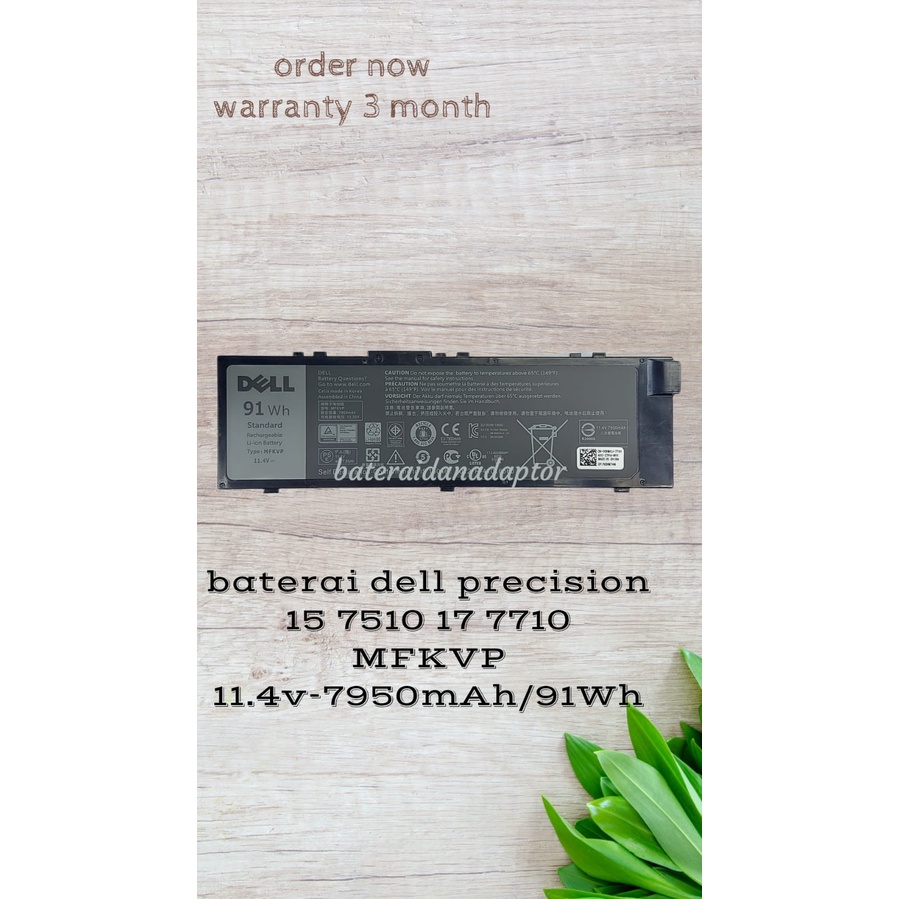 Baterai Dell Precision 15 7510 17 7710 MFKVP Original
