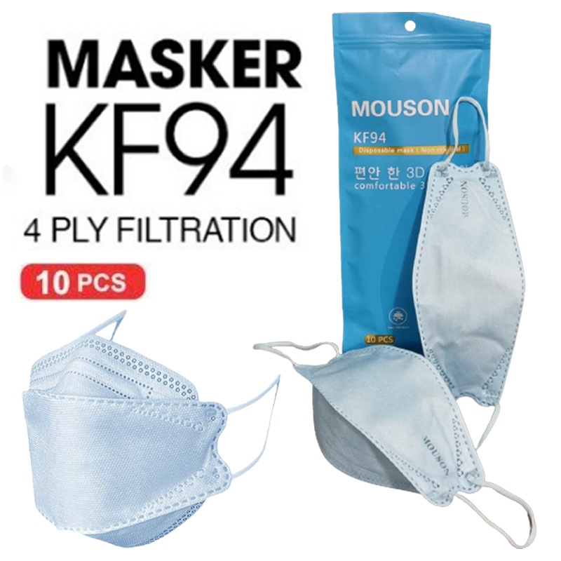 Masker KF94 Earloop 4Ply Evo 3D Proctection Mouson Perpack isi 10Pcs Makser KF94 KN95 4 Ply Warna Polos Pilihan Warna Surgical Mask Masker Terbaru Masker kesehatan