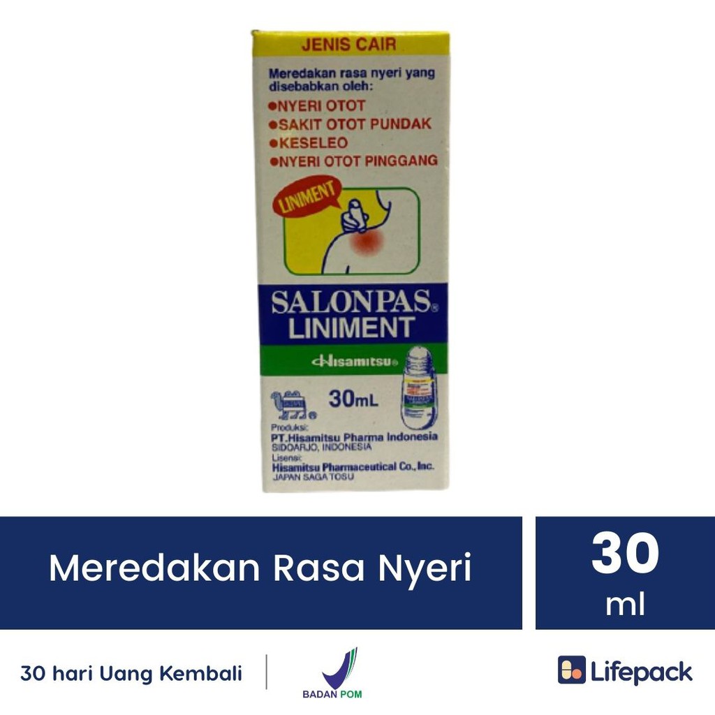 Salonpas Liniment Cair 30 ML & 50 ML - Obat Roll On Nyeri Otot, Sendi, Pegal, Terkilir, Keseleo - LI
