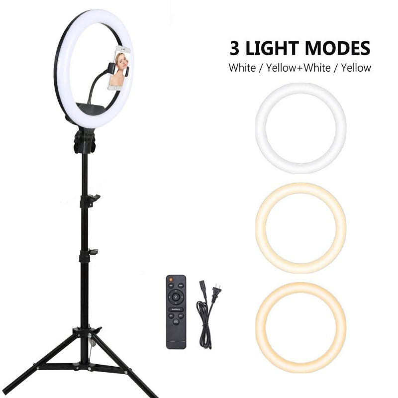 TRIPOD Ring Light Selfie Lampu Peyon 26Cm LED Phone Holder / Ring Light Lampu