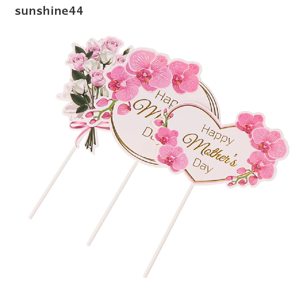 Sunshine Topper Kue Ulang Tahun Bentuk Hati + Bunga Untuk Hari Ibu