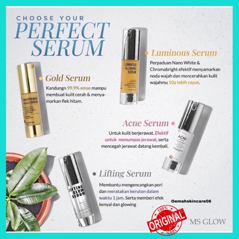 SERUM MS GLOW ALL VARIANT / SERUM LUMINOUS PEELING LIFTING ACNE GOLD WHITENING