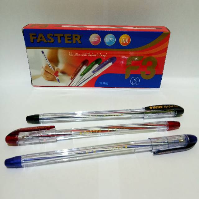 

SELUSIN ( 12 PCS ) Bolpen Faster 3 0.5mm