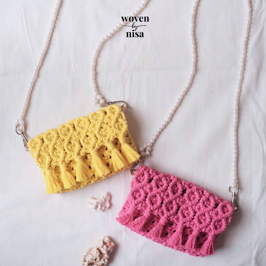 Macrame Mini Bag - Macrame Clutch - Tas Macarame