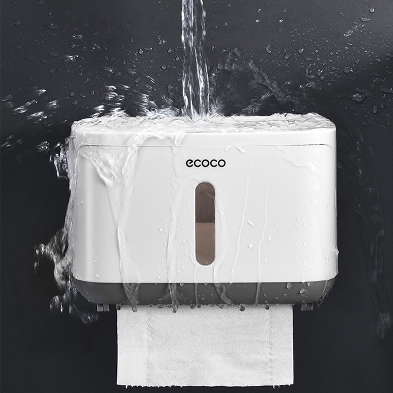 ECOCO Kotak Tisu Tissue Storage Toilet Paper Box Dispenser-Black