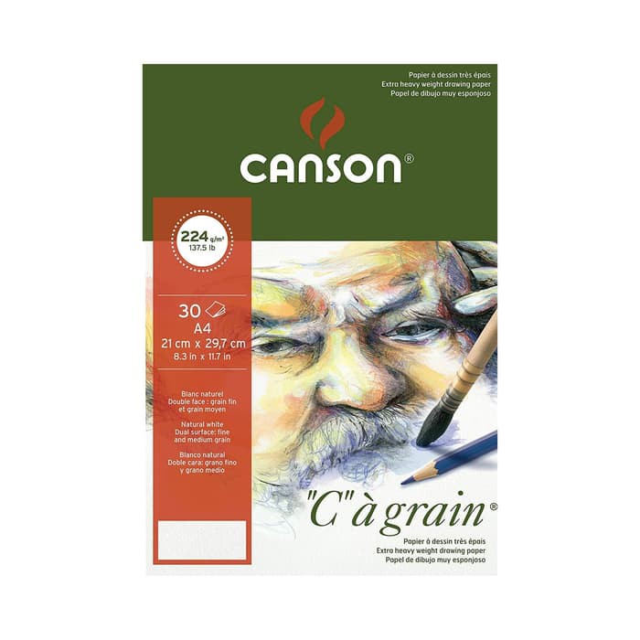 

Canson C a Grain A4 - 224 gsm Extra Heavy Weight Drawing Paper