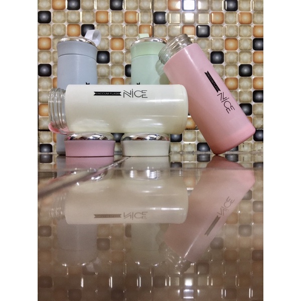 Botol minum gelas kaca vacum flask nice 400ml BPA FREE non dus