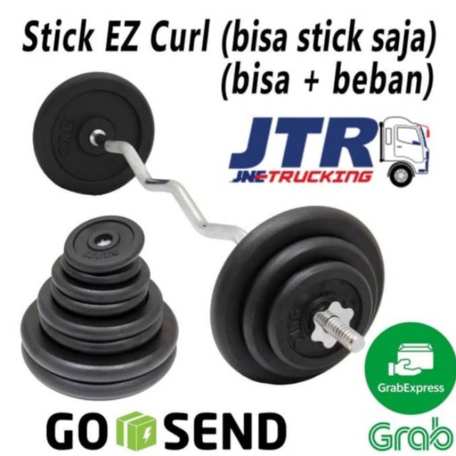 Dumbell Set Stick Ez Curl 25KG - 40kg / Curl Bar + Beban 40kg / Dumbell Set Stamina 40kg / 45kg 25kg