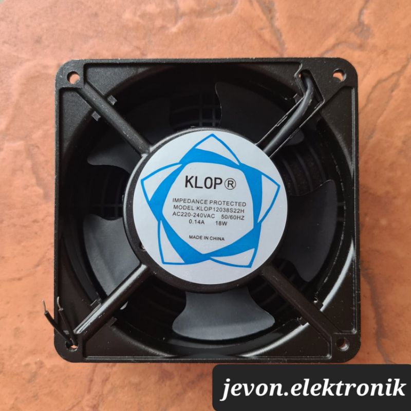 Kipas AC Cooling Fan 220 240 V Volt 12x12 Klop 50/60Hz 0.14A 18W