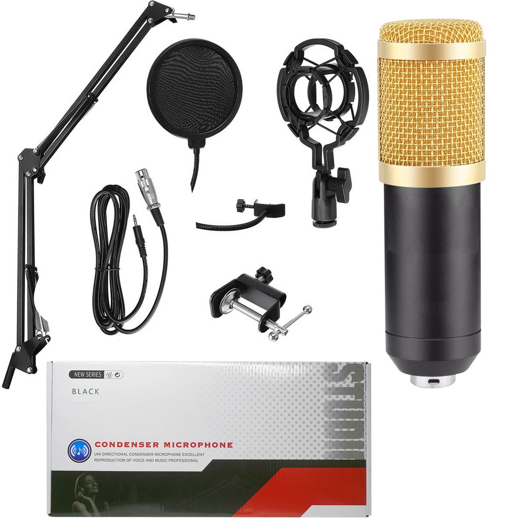 PAKET LENGKAP MIC BM 800 PODCAST YOUTUBER MIC + SOUND CARD + AUDIO SPLITTER