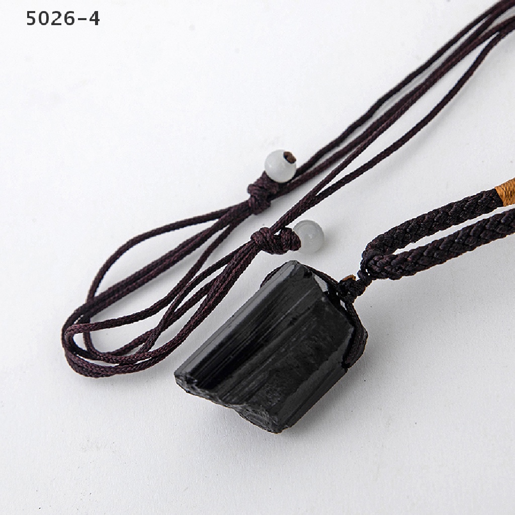 5026-4 Natural Black Tourmaline Stone Necklace Crystal Black Tourmaline Pendant 5026-4