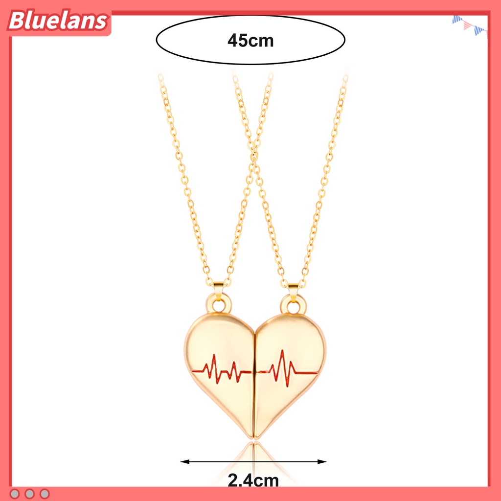 2pcs / Set Kalung Desain Puzzle Hati Bahan Alloy Electroplating Untuk Pasangan