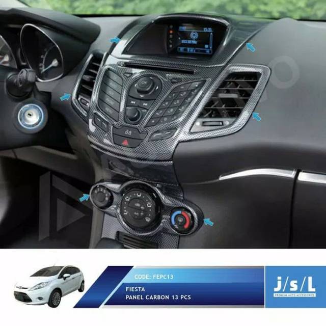 JSL Panel Karbon 13 Pcs Ford Fiesta 2010 2013 Carbon