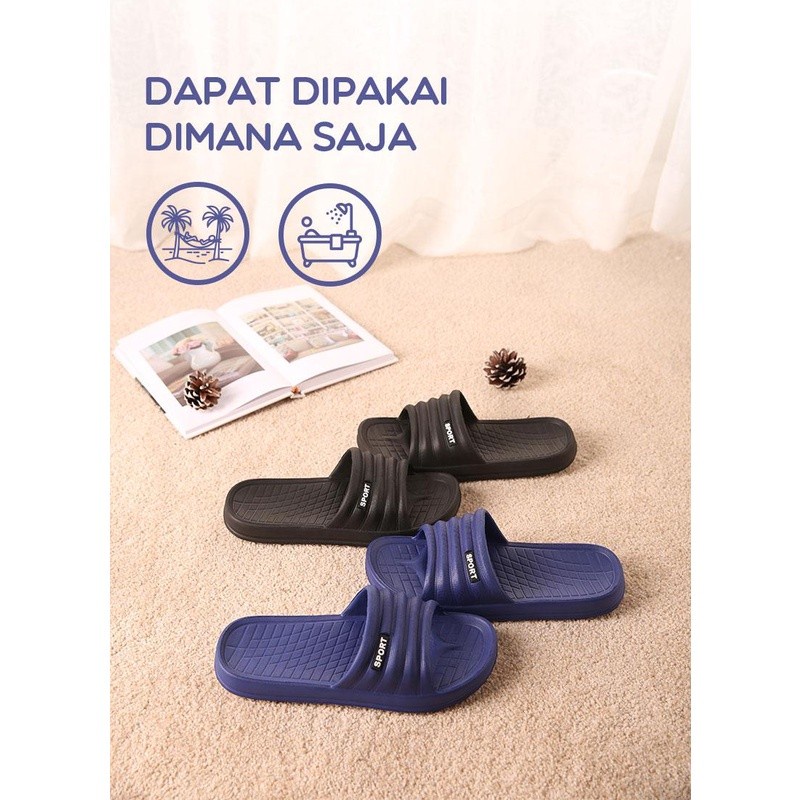 SANDAL FASHION Slip On Pria Anti Licin Design Trendy - SAMONO SS010