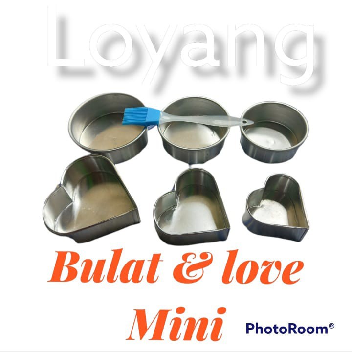 LOYANG BULAT DAN LOVE MINI PRES + KUAS SILICONE UKURAN 8 X 9 X 10CM