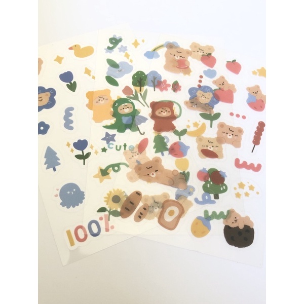 

Bear forest trip stiker/stiker deco/stiker Korea lucu