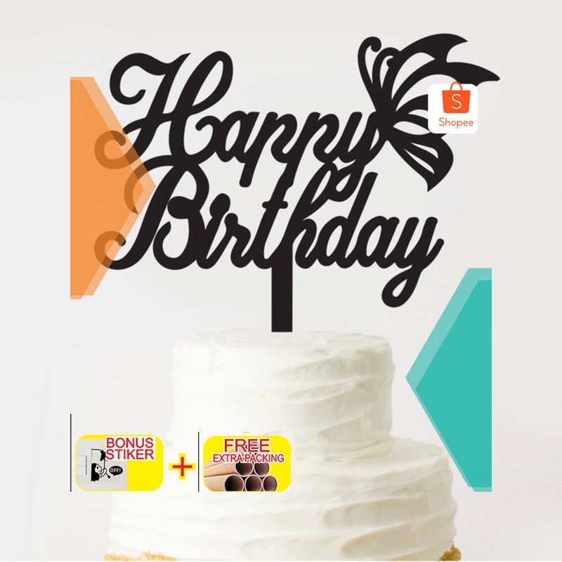 

Promo TOPPER HAPPY BIRTHDAY AKRILIK / TOPPER KUE ULANG TAHUN Elegan