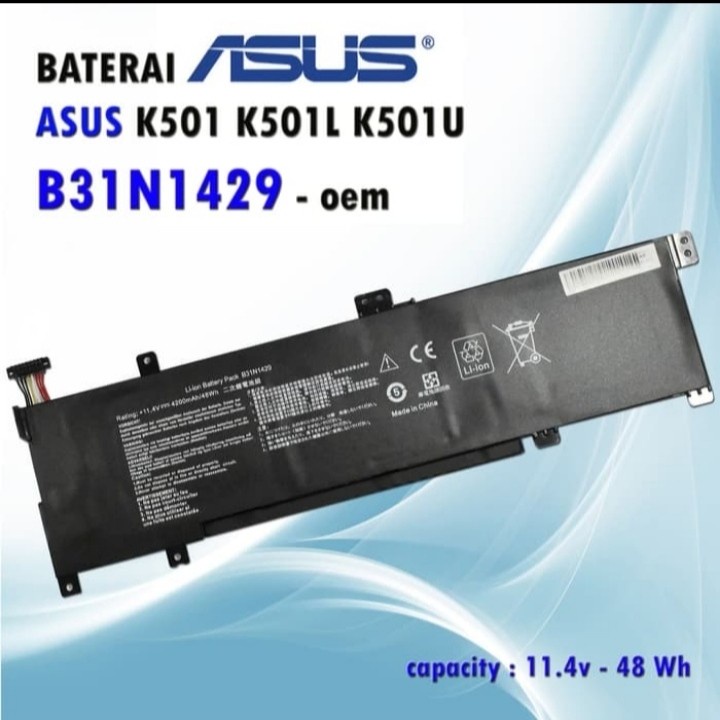 Batrai Baterai ASUS K501LB K501LX K501LX K501UB K501UX B31N1429