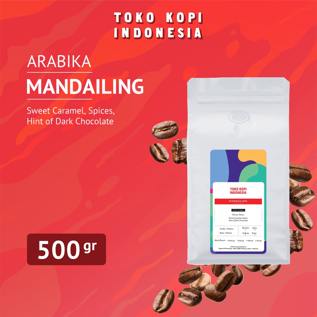 

Biji Kopi Bubuk Arabika Mandailing Mandheling Arabica Coffee Beans Single Origin Grade 1 Coffe Roast Bean 500 Gram