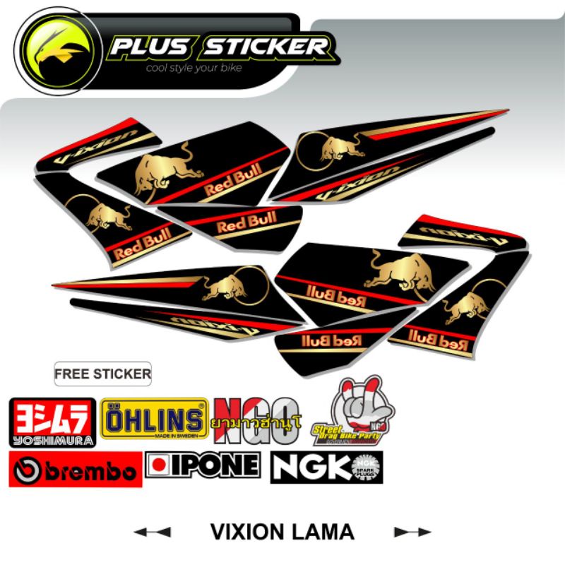 Stripping Vixion old/sticker Vixion lama 2008-2012 Redbull