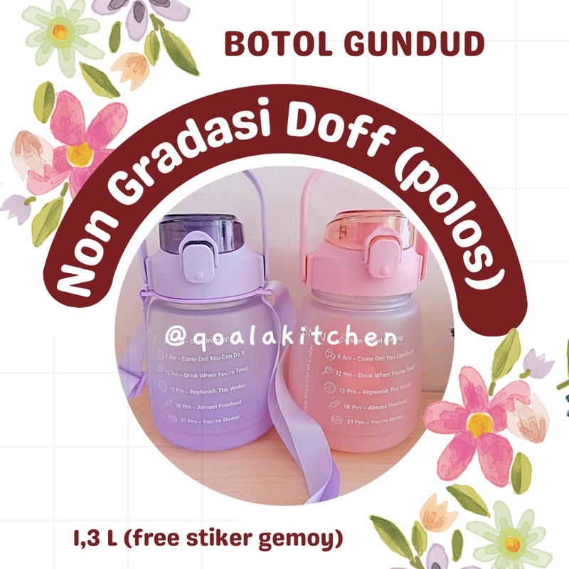 Botol Gundud Gemoy Non Gradasi Doff sudah FREE Stiker gemoy / Botol gendut / Botol viral / Botol Gra