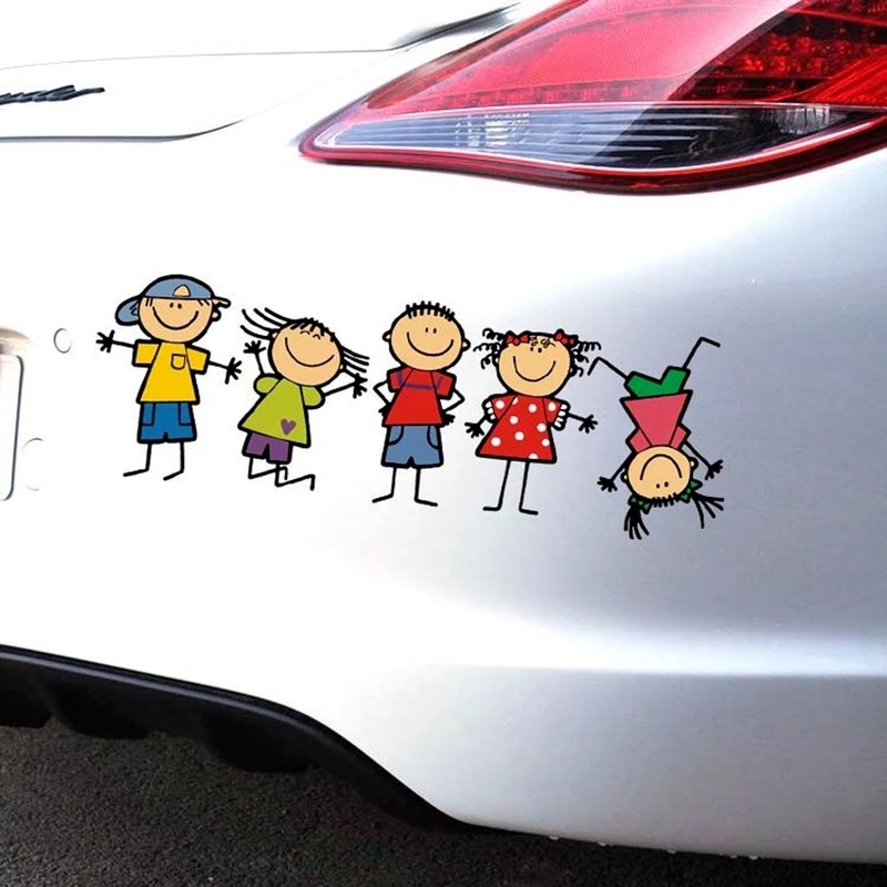 [1 Pcs Funny Cartoon Cute Family KidsSticker ]  [Automobile Fuel Gauge，Window Self-Adhesive PVC Stickers / Car Decoration Decal]