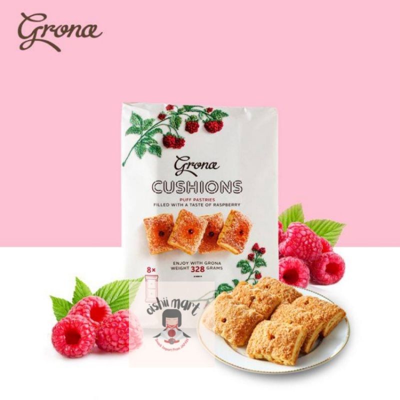 

Grona Puff Pastry Cushions Raspberry / biskuit / cemilan / snack / camilan / makanan impor