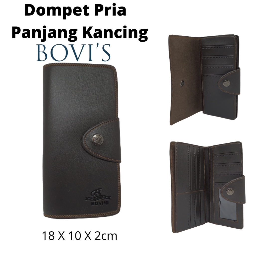 Dompet Pria Cowok Laki Dewasa Panjang Kancing Tipis Bovis Original Ori Import Kualitas Distro Harga Murah Model Keren Terbaru dan KekiniaAN