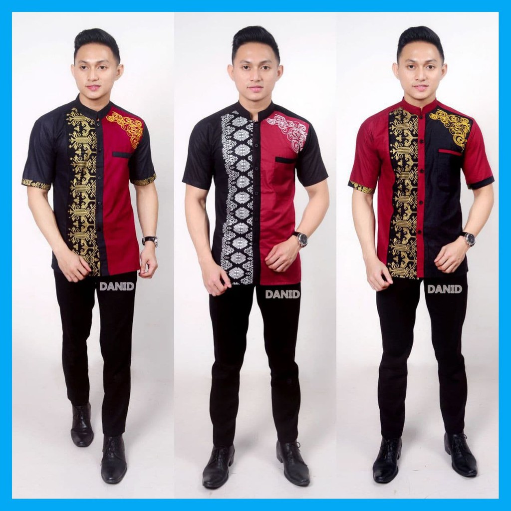 BATIK KOMBINASI KOKO KEKINIAN MODERN TERBARU TRENDY ANAK MUDA LENGAN PANJANG PENDEK MURAH BANGET